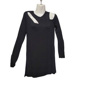 Sexy Black Tunic Long Sleeve Top